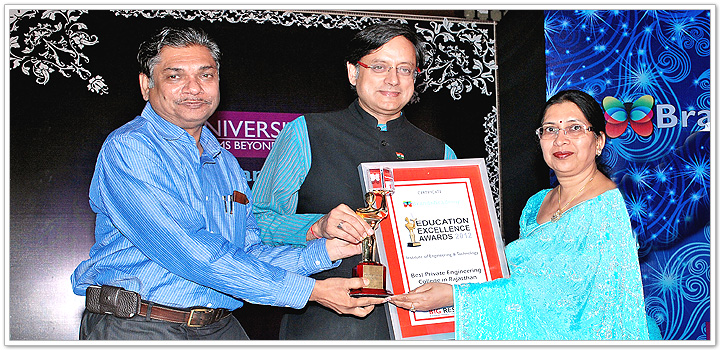 The Best Private Engineering College - 2012 of Rajasthan